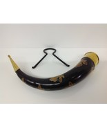 Viking Drinking Horn Mug Iron Stand Handmade Norse Alehorn Medieval Re-e... - $38.36