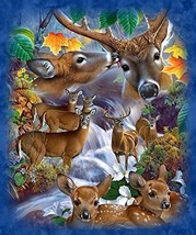 &quot;Deer Stream&quot; Throw Blanket with Sherpa Lining 50&quot;x60&quot; - £29.86 GBP