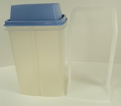 T55 Tupperware 3 Piece Clear Pickle Keeper w/ Blue Lid - £15.12 GBP