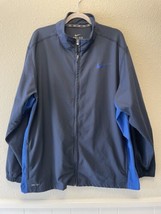 Nike Dri-Fit Men’s Full Zip Jacket Blue Navy XXL Athletic Sport - £18.55 GBP