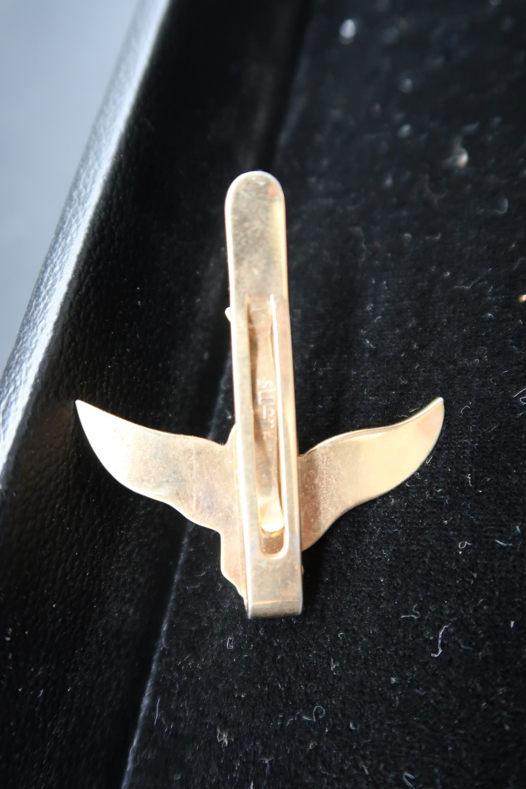 Vtg Mid-Century Duck Tie Bar Clip 1950's Dad Gift Swank Gold Tone Item image 3