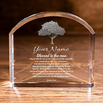 Psalm 1:1-3 Blessed is the Man Arch Top Crystal Personalized Christian - £132.21 GBP