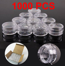 1000Pcs 3 Gram Clear Lid Pots Jar Cosmetic Makeup Cream Container Jewelr... - £132.75 GBP