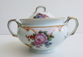 Vintage Epiag Czechoslovakia - Bridal Rose - Sugar Bowl With Lid Cover Fine Porc - £47.12 GBP