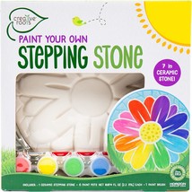 Mosaic Flower Garden Stepping Stone Kit Includes 7 Inch Ceramic Stone 6 Vibrant  - £38.73 GBP