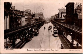 Vtg Postcard RPPC Bowery North of Grand Street New York NY Davidson Bros Posted - £4.66 GBP