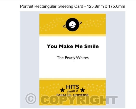 You Make Me Smile exclusive, hand-made, original greeting card.Rectangul... - $5.13