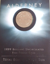 Royal Mint Total Eclipse Of The Sun 1999 £5 Coin ALDERNEY  Free Postage - £18.39 GBP