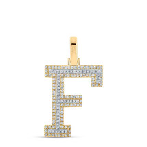 10kt Two-tone Gold Womens Round Diamond F Initial Letter Pendant 3/8 Cttw - £383.13 GBP