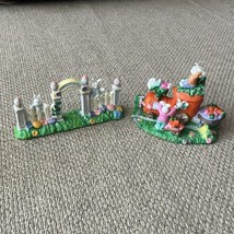 Hoppy Hollow Easter Bunny Village Collection Church Gate Carrot Train 2003 - $17.81