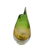 SOMMERSO CENEDESE YELLOW GREEN CLEAR MiD CENTURY ITALiAN ART GLASS SWUNG... - £49.15 GBP