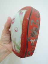 Japanese Lacquer Box Trinket Jewelry Box Artsy Motif Container Vtg Collectible - £35.25 GBP