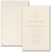 Wedding Invitations Luxury Pearl Foil Stamped Floral Motif Raised Thermography - £244.41 GBP