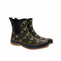 Western Chief Ladies&#39; Size 7, Chelsea Rain Boot, Black (flowers) - £29.09 GBP