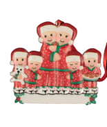 Christmas Personalized Tree Ornament Family of 6 in Pajamas 3 Inches Tall - $19.20 CAD