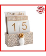 Compact Vintage Perpetual Calendar - Elegant Wooden Display for Any Work... - $534.97 MXN