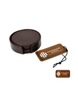 Leather Coaster Set with Crocodile Embossing, Handmade Leather Coasters,... - $1,884.93 MXN
