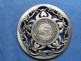 RICHARD M NIXON LIBRARY &amp; BIRTHPLACE PEWTER COASTER - $67.86 CAD