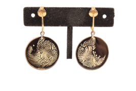 Handmade Enamel on Copper Clip On Earrings Vintage New - £7.60 GBP