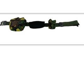 US Army Utility Belt With Pouches Canteen Glasses Camo Adjustable - $28.42