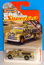 Matchbox SuperFast 50th Target CHASE Gold 4/6 Seagrave Fire Engine Unit #58 - $6.00