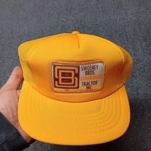 VTG Sweeney Bros Tractor INC Trucker Hat Yellow Mesh Snapback Cap Patch ... - $23.17