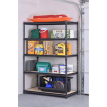 5-Shelf Storage Shelves Steel Shelving Muscle Rack Black Heavy Duty Gara... - $151.95