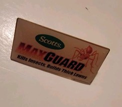 Vintage Enamel Pin Pinback Scott&#39;s Max Guard Kills Insects Build Thick L... - $9.79