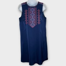 J. CREW navy shift dress with cross stitch detail size small office summer - $34.28 CAD