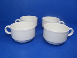 Villeroy And Boch Adriana Set Of 4 White Stacking Cups No Saucers EXC Re... - $19.00