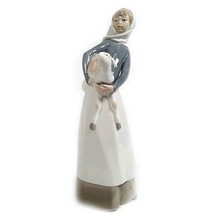 Lladro &quot;Girl With Lamb&quot; #4584 Glazed Porcelain Figurine - £98.51 GBP