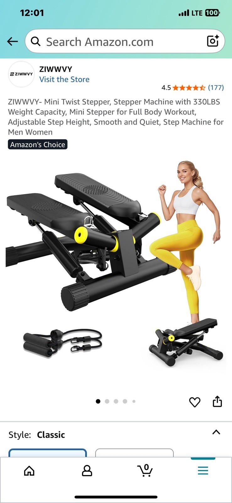 Twist Stepper for Exercise at Home, Mini Stair Stepper with Resistance Bands Item image 9
