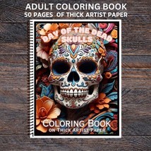 Day Of The Dead Vol 2- Spiral Bound Adult Coloring Book - Thick Artist Paper - £25.52 GBP