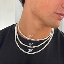 8MM Men  Necklace Handmade Strand Bead Necklaces For Men Chokers Streetwear Hip- - £13.23 GBP