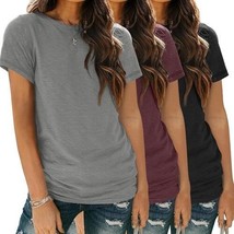 SUNBS Womens 3 Pack T-Shirts Short Sleeve Summer Tops - $34.28 CAD