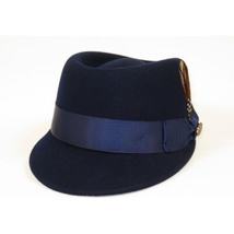 Men's LEGIONNAIRE Codet Cap Wool Felt Hat Telescope Crown LG102 Navy Blue image 4