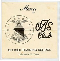 OTS Club Menu Officer Training School Lackland Air Force Base Texas 1982 - $37.62