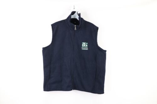 Vtg Mens XL Distressed Spell Out National Wildlife Federation Fleece Ves... - $34.60