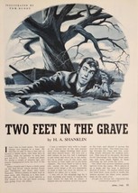 1952 Magazine Picture &quot;Two Feet in the Grave&quot; Duck Illustrated by Tom Ruddy - £12.65 GBP