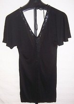 Armani Exchange Little Black Dress Sequin Knee Length Rayon Misses Size ... - $18.81