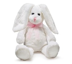 Plush White Bunny with Sheer Pink Bow - £14.33 GBP