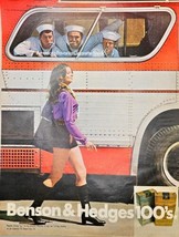 BENSON &amp; HEDGES 100&#39;S Lady-Bus-Sailors-1971 Vintage Print Ad - $9.80