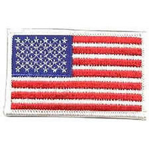 Usa American Flag Embroidered White Border 3 3/8 X 2 Patch - $34.99