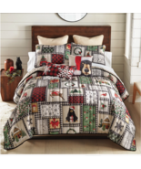 Rustic Holiday Lodge Christmas Printed Quilt Set Holidays Winter Joy Bri... - $2,190.12 MXN+