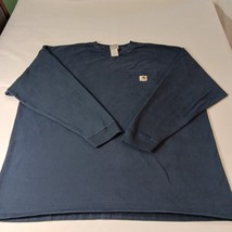 Carhartt K126 NVY Men's Blue Short Sleeve Pocket Workwear T-Shirt Size 2XL image 10