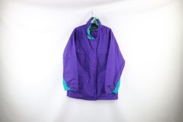 Vintage 90s LL Bean Womens Large Distressed Full Zip Parka Jacket Purple USA - $49.45