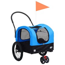 2-in-1 Pet Bike Trailer &amp; Jogging Stroller Blue and Black - £70.18 GBP