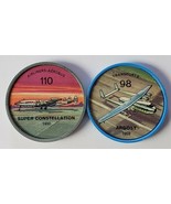 JELL-O AIRPLANE THEMED TOKEN SET OF 2 SUPER CONSTELLATION &amp; ARGOSY VINTA... - $27.24 CAD