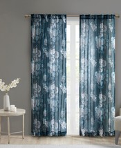 Madison Park Floral Sheer Window Panel Size 50 X 84 Color Navy - $32.89