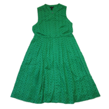 NWT J.Crew Eyelet Shirtdress in Warm Clover Green Button Down Shirt Dress 10 - £85.29 GBP